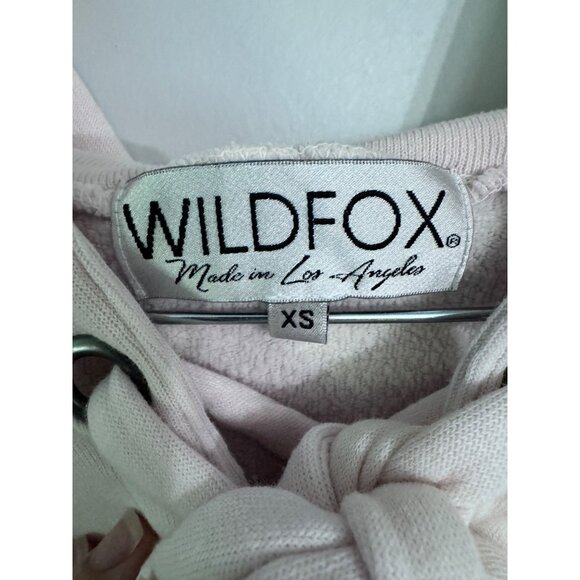 Wildfox hutton lace up sweatshirt‎ pink large hood oversized fit size XS - Picture 3 of 5